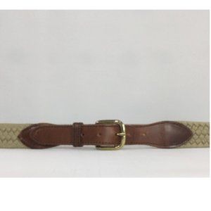 Olive and Leather Braided Belt